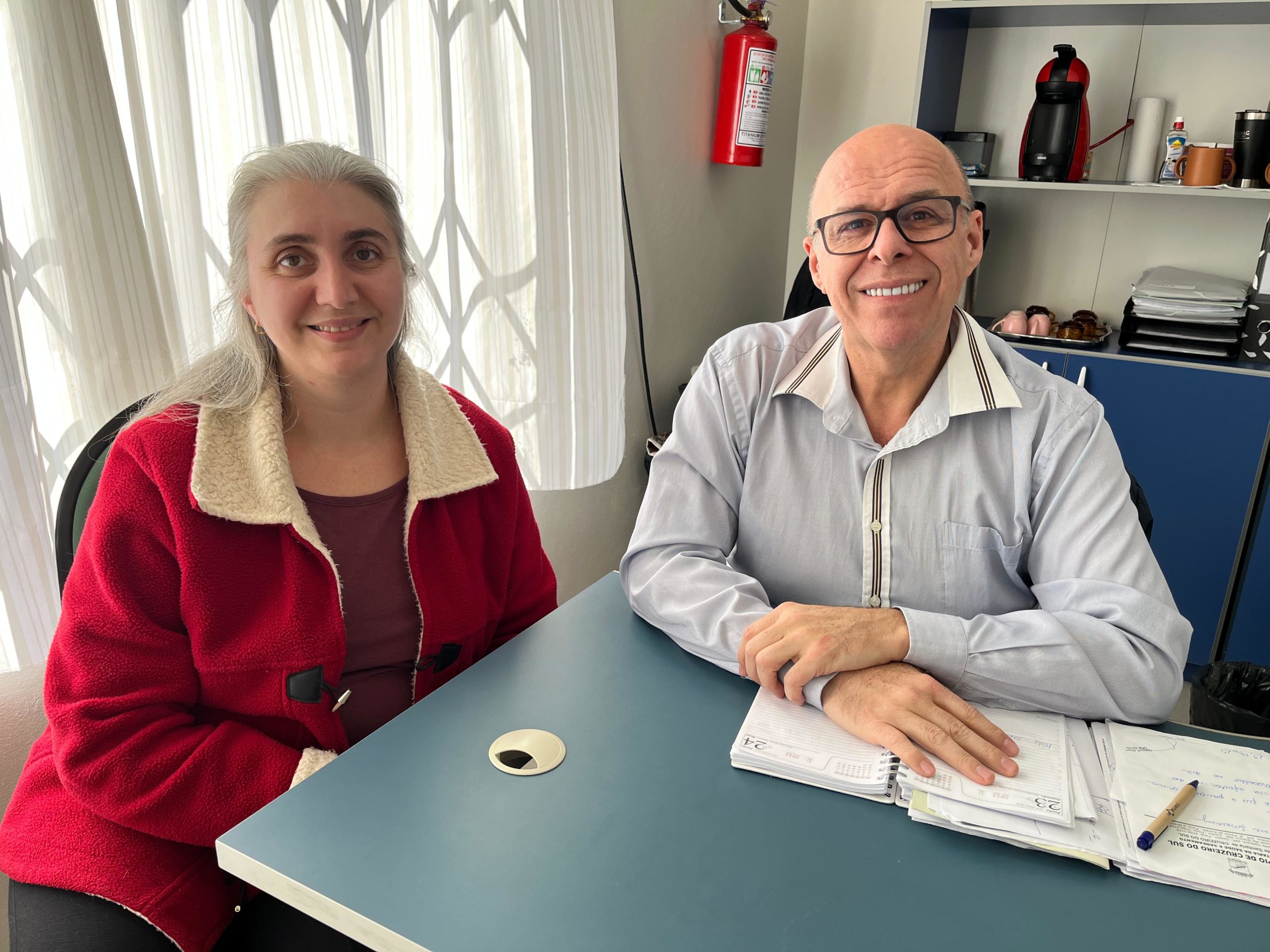 Foto: Marcio Steiner | Sofia e Kaplan discutem ações no setor da Saúde