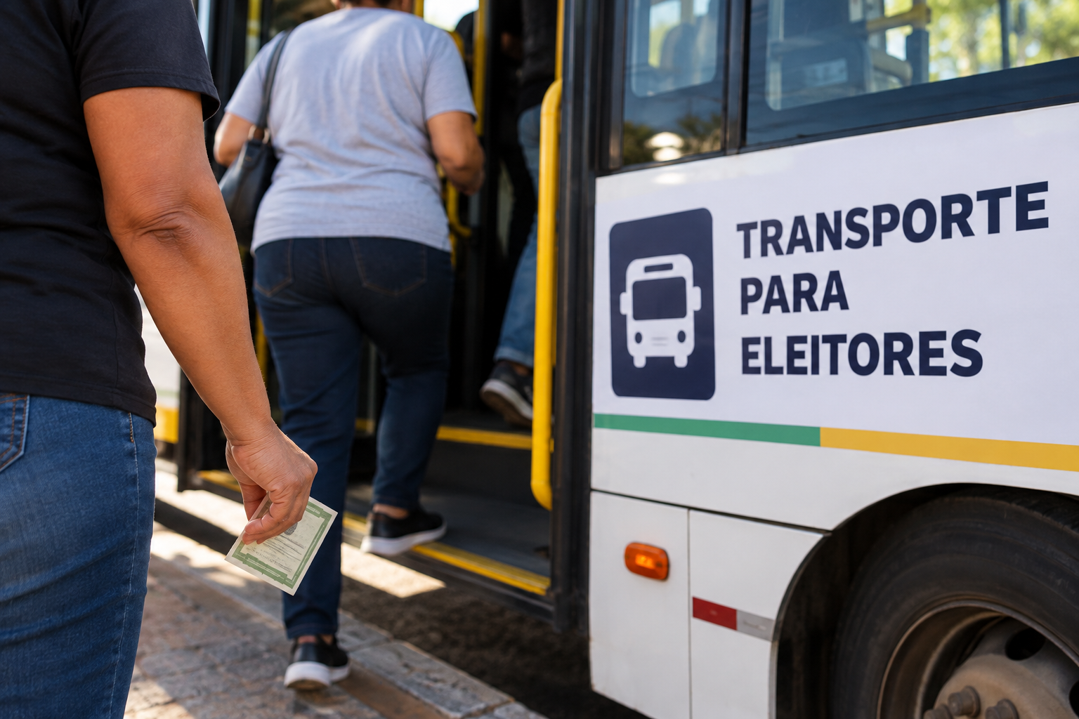 Transporte para Eleitores no Ônibus Ilustrativa/Criada por IA